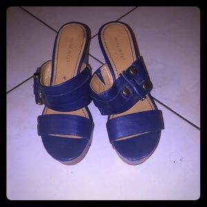 Blue nine west wedges